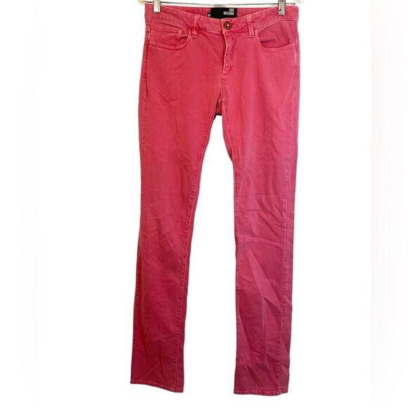 Love Moschino Pants Womens 28 Pink distressed casual day Stretch Denim Jeans - Picture 15 of 15